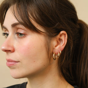 14K Gold Hoop Earrings | 16 mm