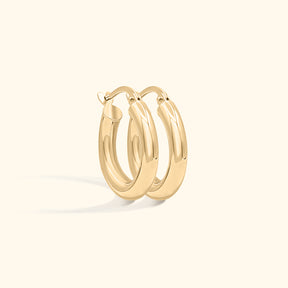 14K Gold Hoop Earrings | 16 mm
