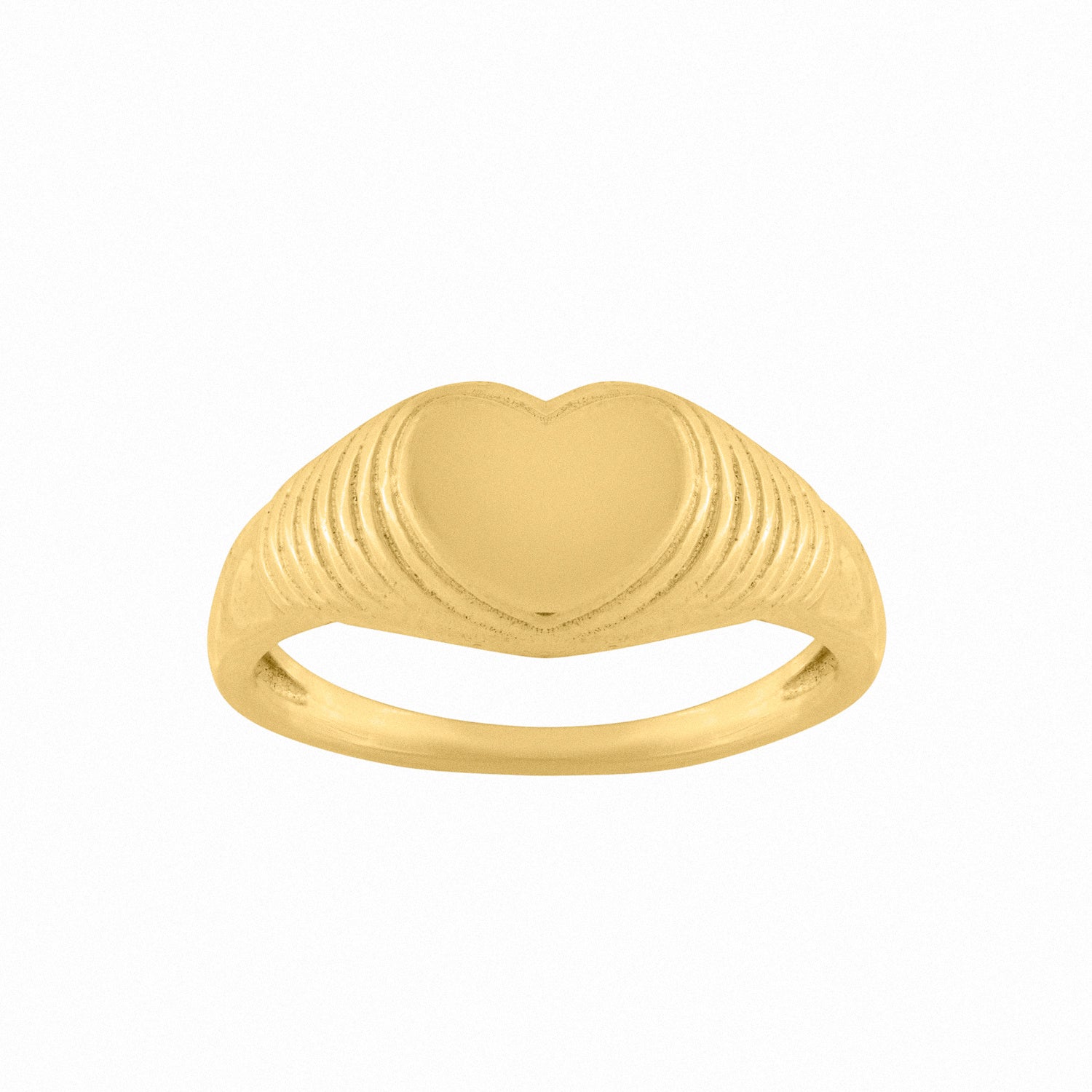 Engraving Ring Heart with Initial | Gold colored