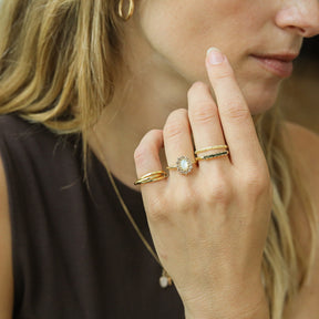 Lady Diana Ring Pearl Champagne